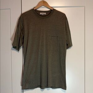 Ermenegildo Zenga Gray Heathered 100% Cotton Tee Shirt W/Pocket—GREAT! NWOT—52